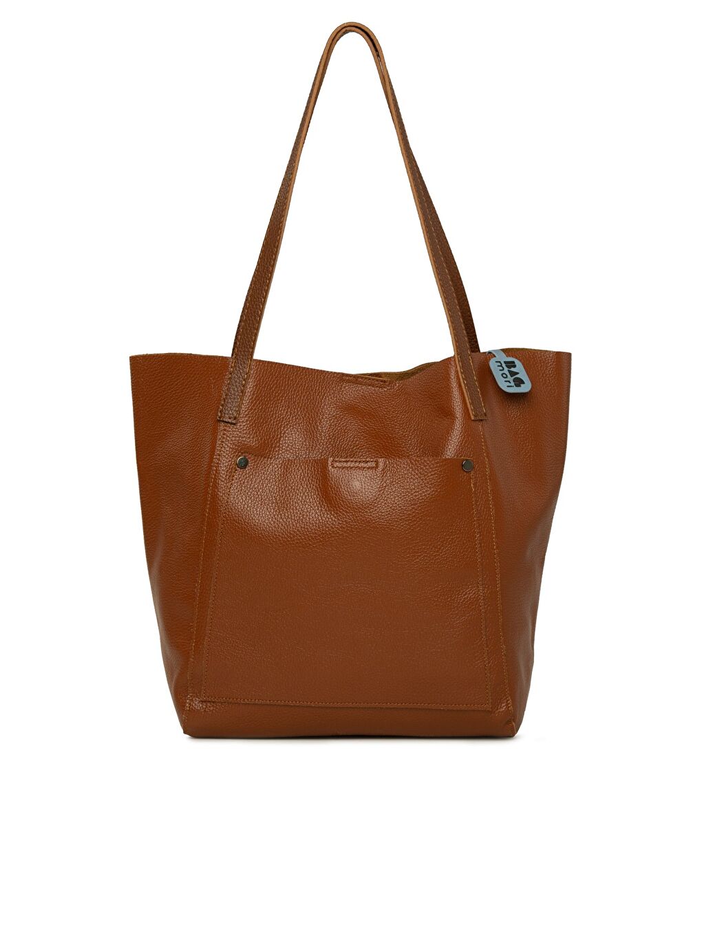 Kahverengi Gerçek Deri Cepli Salaş Tote Çanta