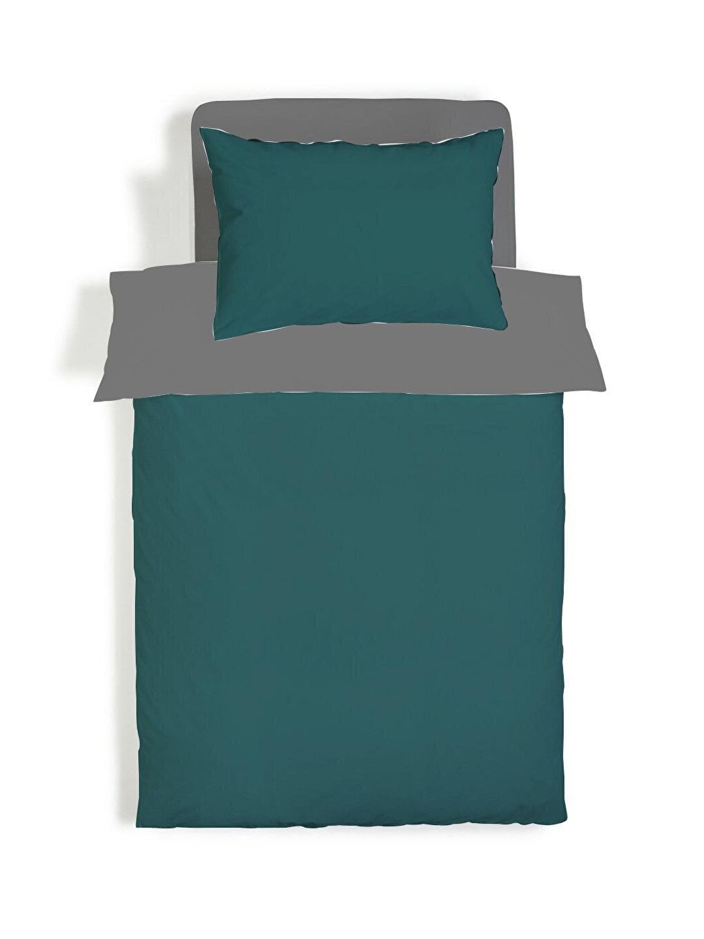 Karışık Çift Taraflı Düz Turkuaz Çarşafsız Takım Tek Kişilik Nevresim Takımı 160x220 Cm-1