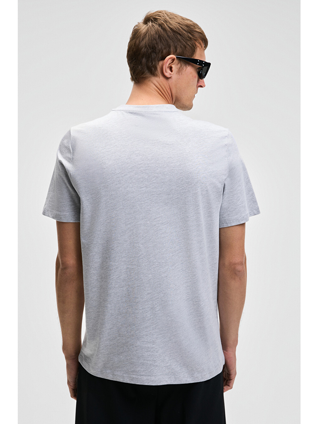 Gri MOCASSIN Erkek %100 Pamuk Baskılı Relaxed Fit Yuvarlak Yaka Kısa Kollu GRİ MELANJ T-Shirt-6