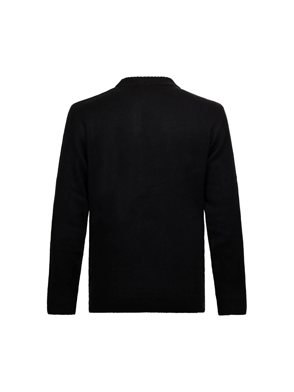 Siyah Regular Fit Çeyrek Balıkçı Yaka Triko Kazak-1