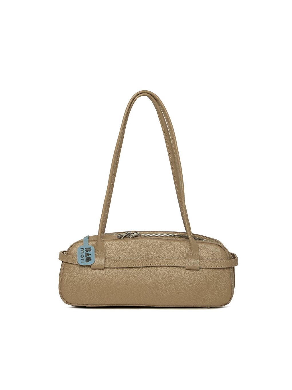 Bej Gerçek Deri Kemerli İnce Askılı Çanta-2