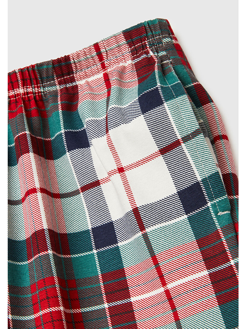 Erkek Çocuk Lacivert Üstü Baskılı Altı Kare Desenli Pijama Takımı-2