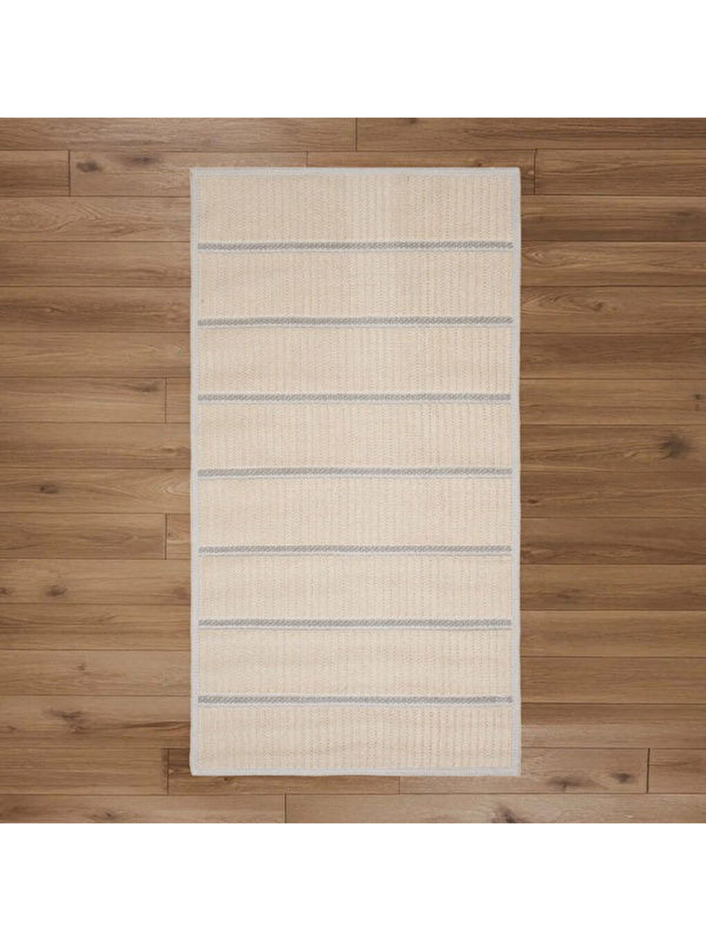 Soft Garis Dekoratif Halı - Ekru - 80x150 cm