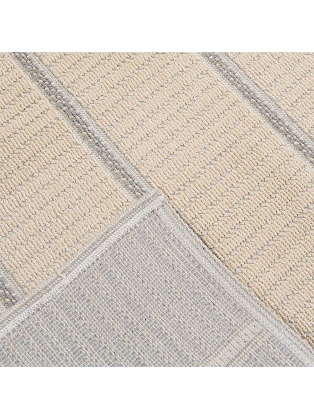Soft Garis Dekoratif Halı - Ekru - 80x150 cm-1
