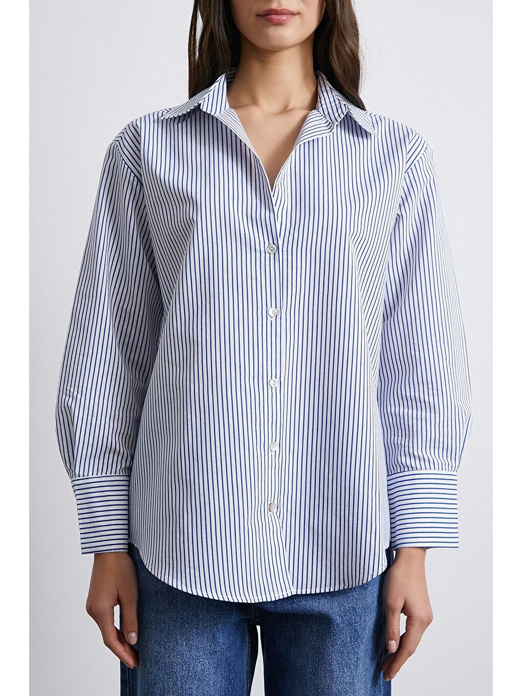 Gemici Desenli Gömlek Beyaz-1