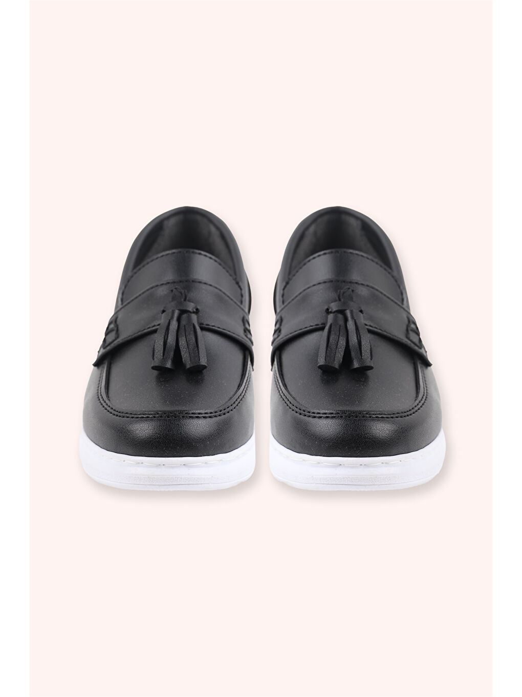 Erkek Çocuk Püskül Detaylı Siyah Klasik Ayakkabı-2