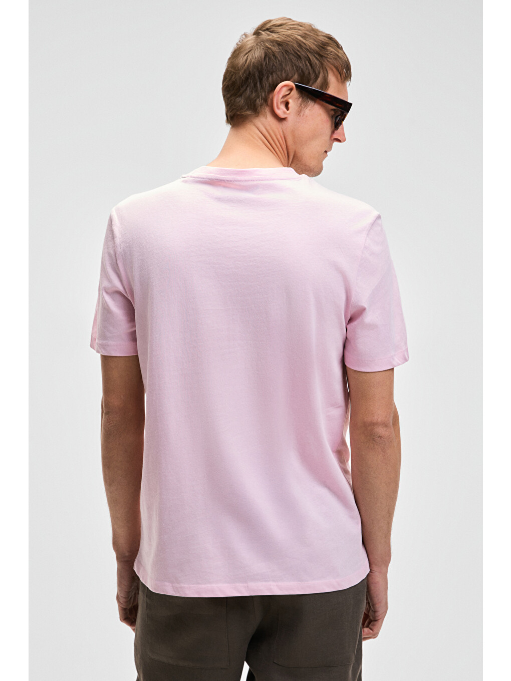Pembe MOCASSIN Erkek %100 Pamuk Baskılı Relaxed Fit Yuvarlak Yaka Kısa Kollu PEMBE T-Shirt-4