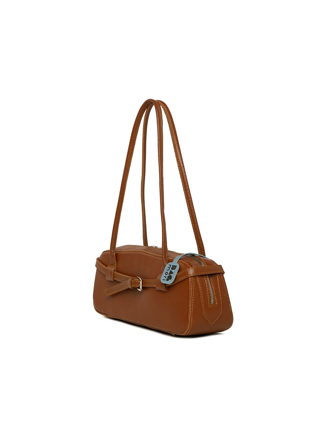Kahverengi Gerçek Deri Kemerli İnce Askılı Çanta-1