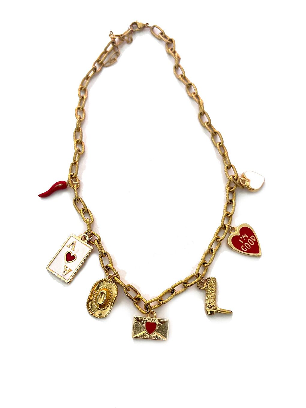 New Obsessions Sarı Arizona Cowboy love Charm Sallantılı Kolye - 1