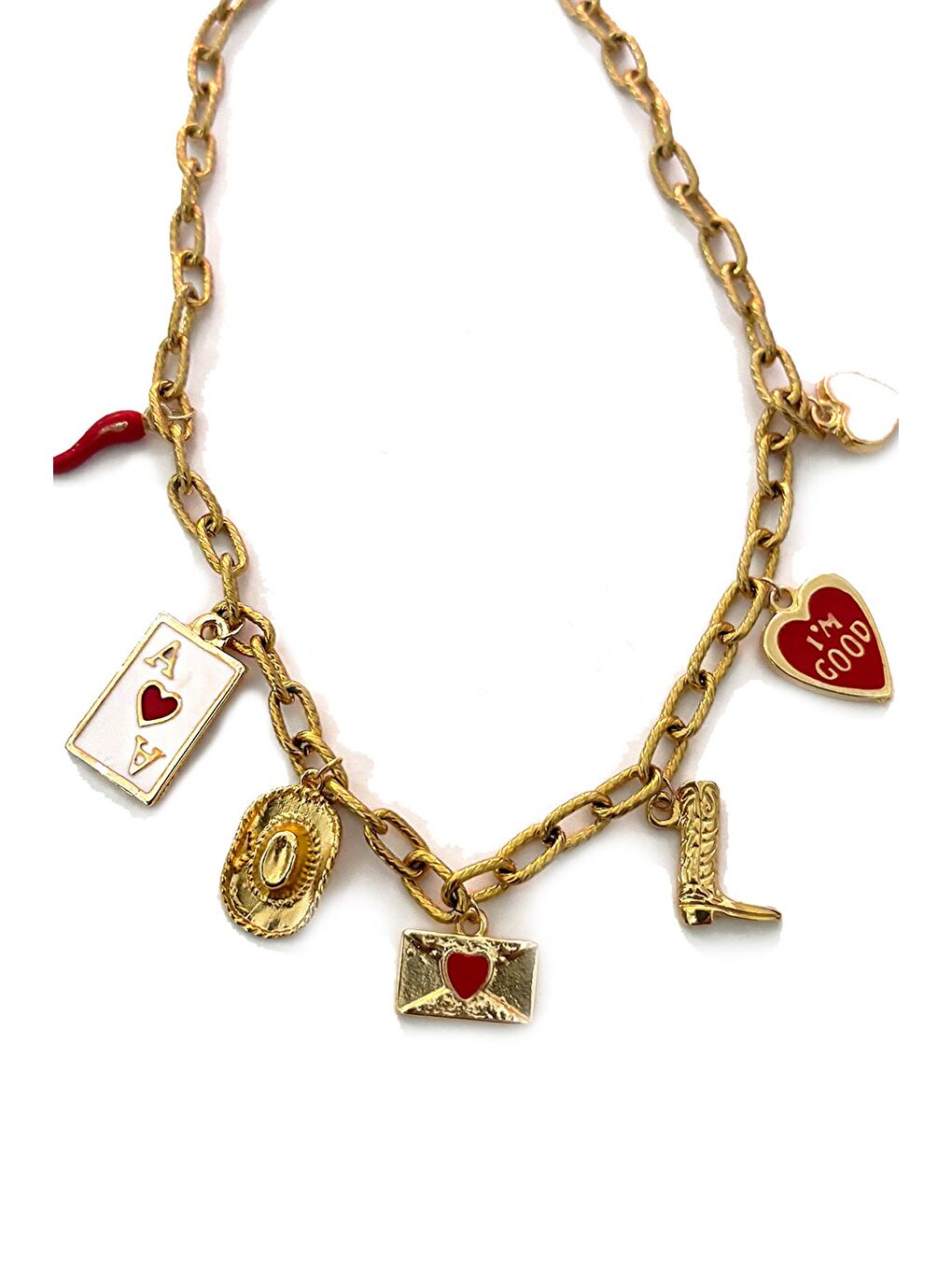 New Obsessions Sarı Arizona Cowboy love Charm Sallantılı Kolye - 2