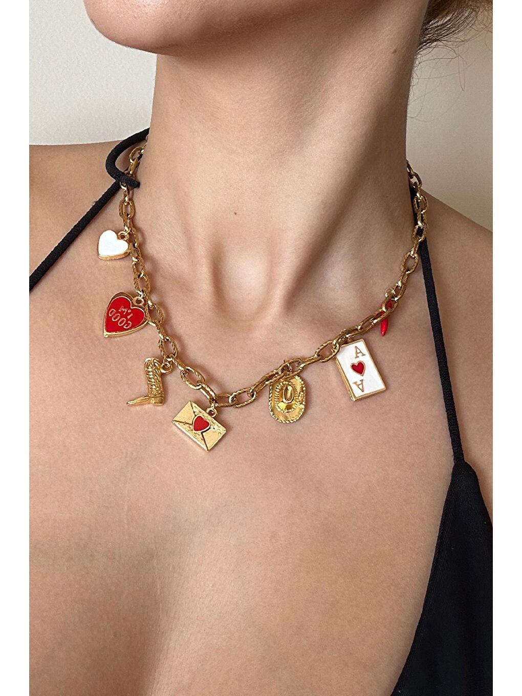 New Obsessions Sarı Arizona Cowboy love Charm Sallantılı Kolye - 3