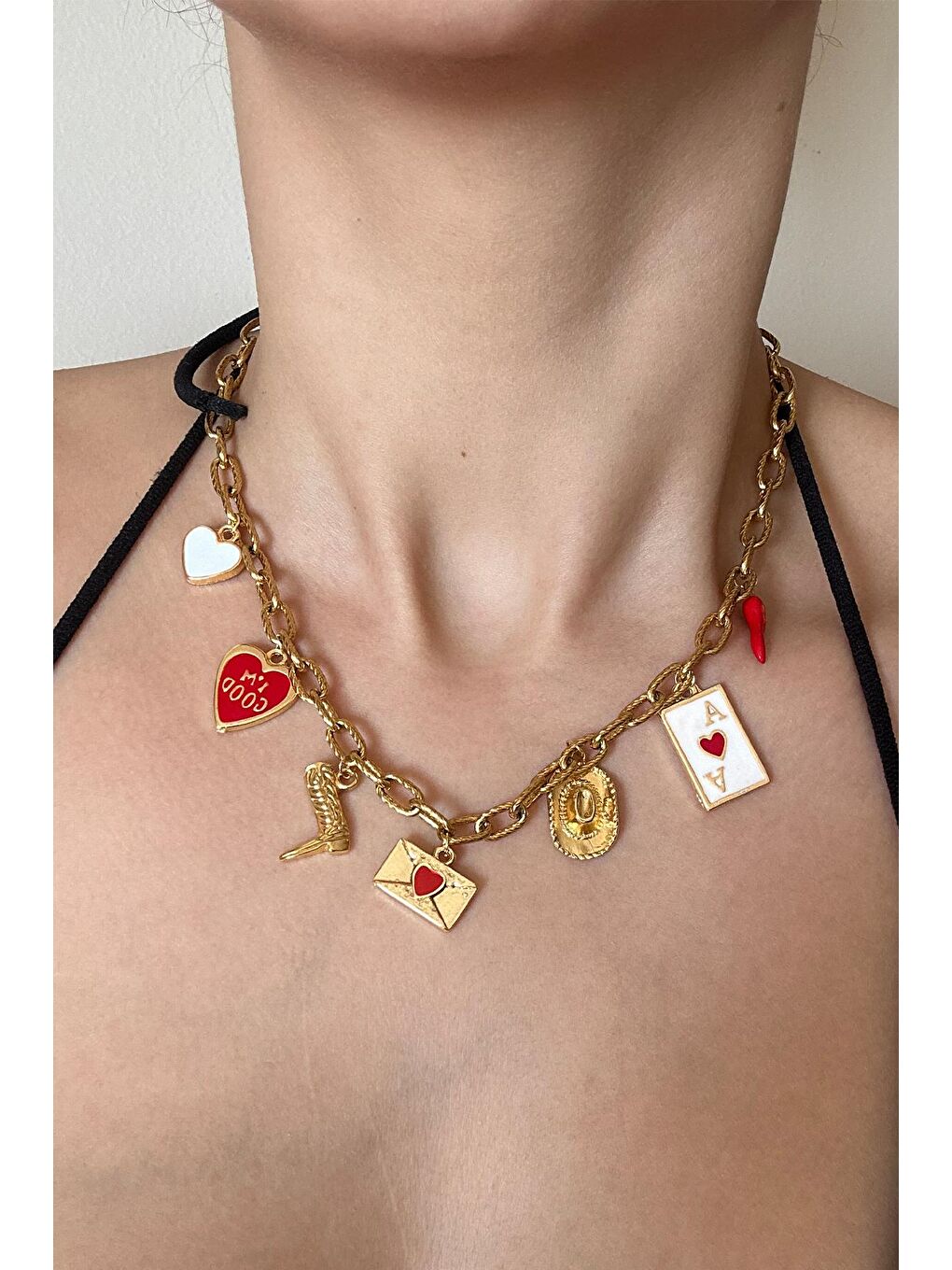New Obsessions Sarı Arizona Cowboy love Charm Sallantılı Kolye - 4
