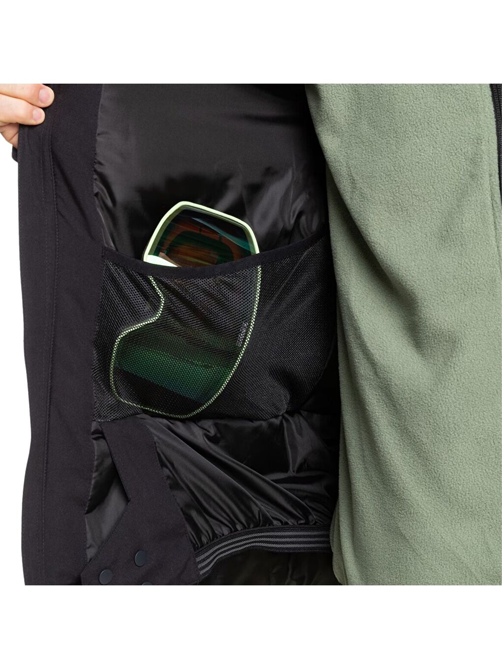 Siyah Mission Block Jk Erkek Yeşil Snowboard Kayak Montu-3