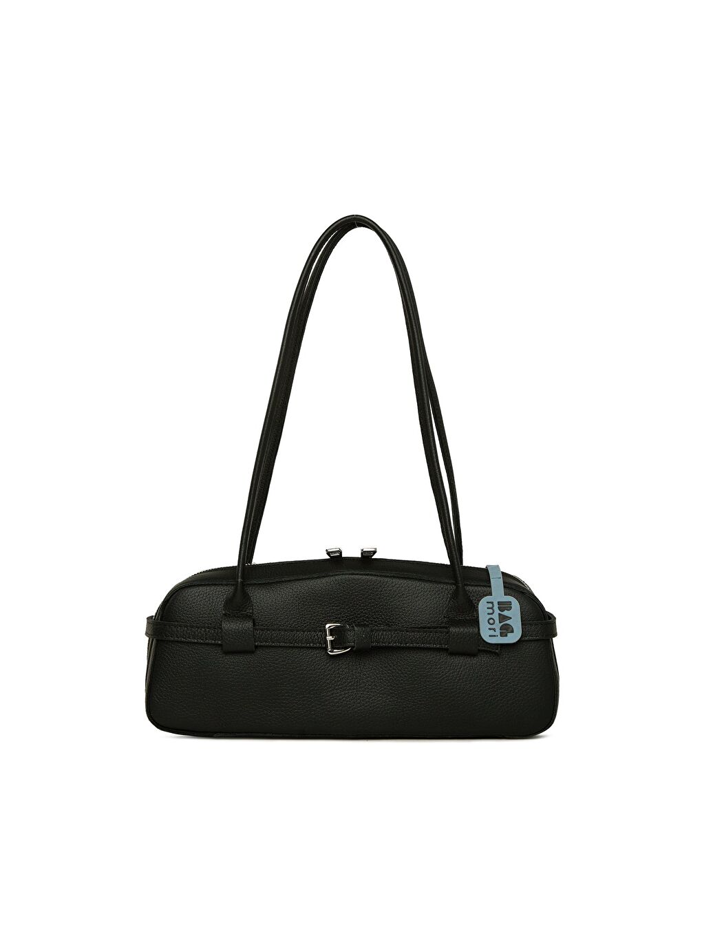 Siyah Gerçek Deri Kemerli İnce Askılı Çanta