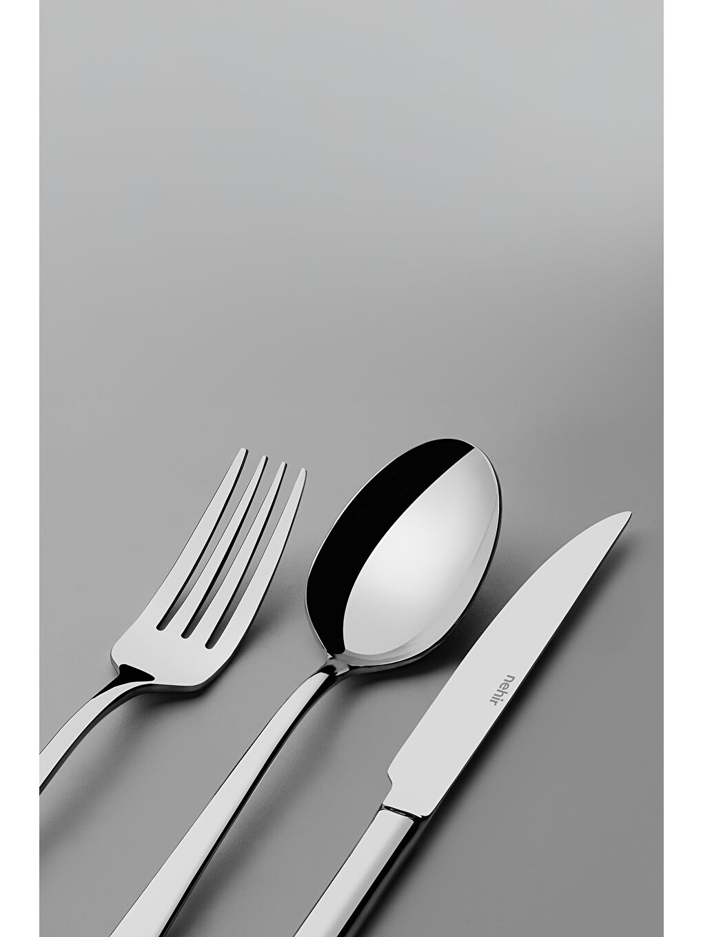 Gri Sultan Sade 12 Kişilik 72 Parça Kutulu Çatal Kaşık Bıçak Takımı-1