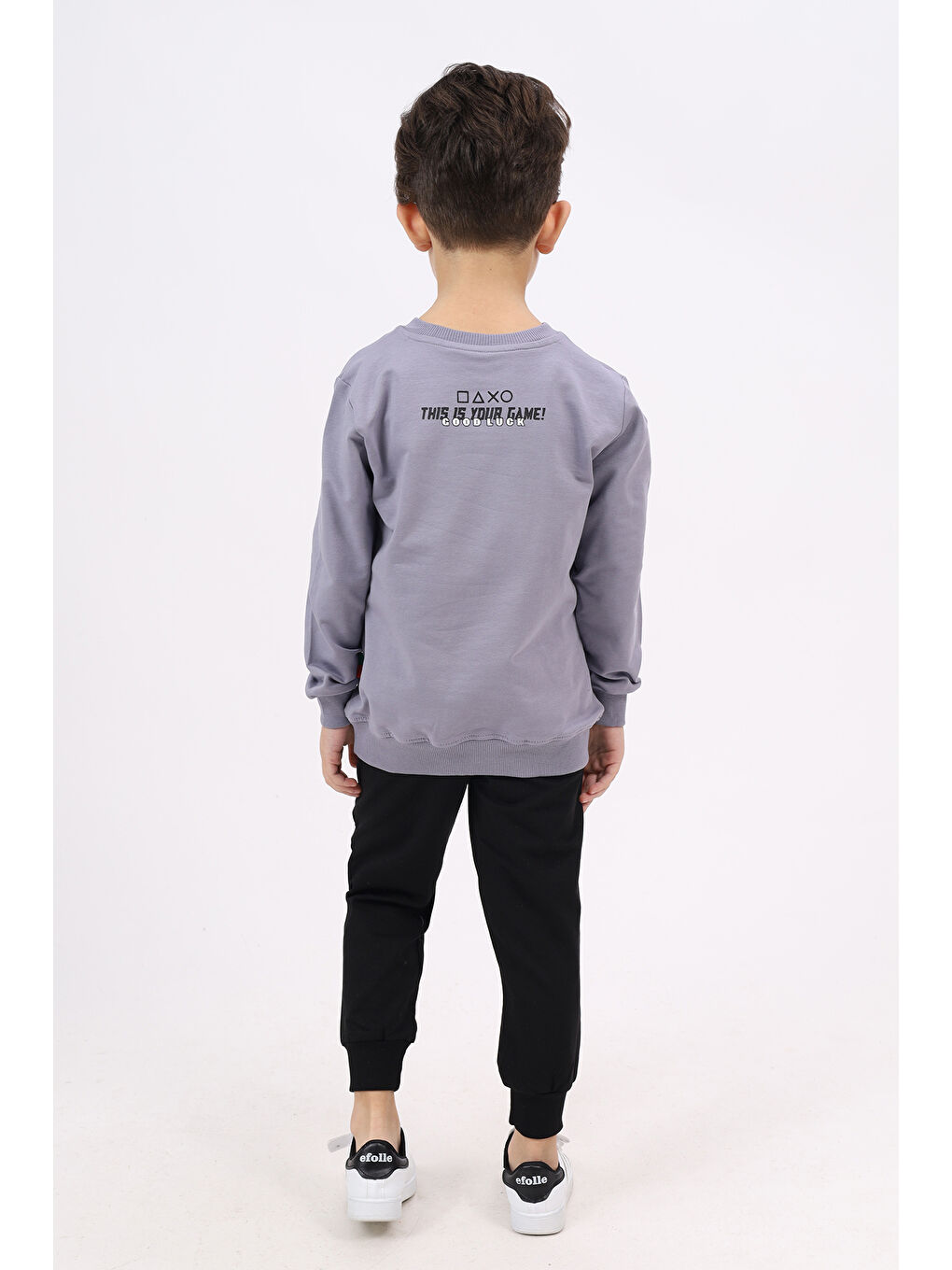 Gri Erkek Çocuk Baskılı Eşofman Takım-2