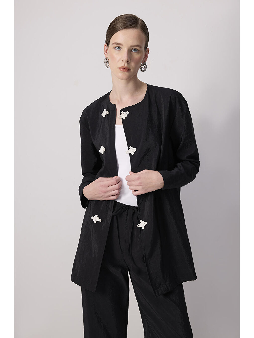 Siyah Tunik Pantolon Kupra Takım-2