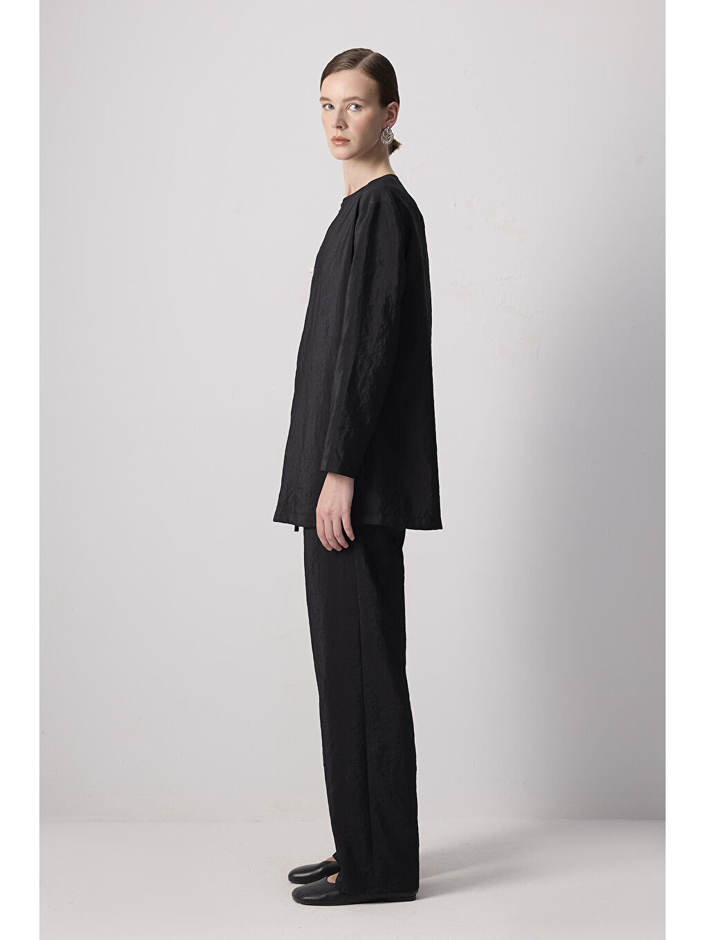 Siyah Tunik Pantolon Kupra Takım-3