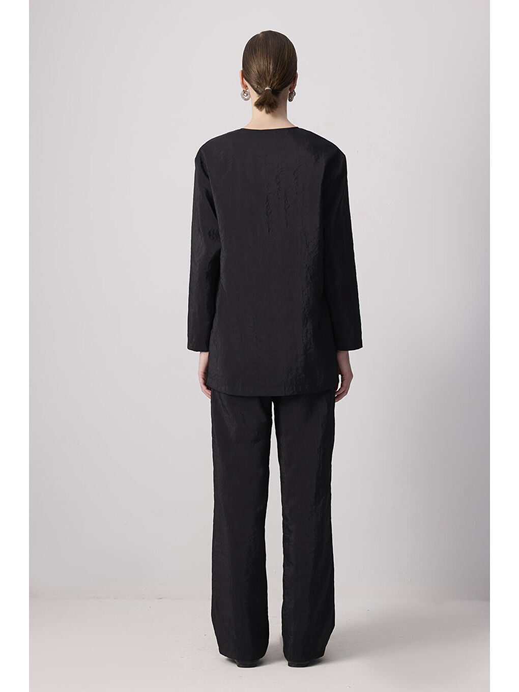 Siyah Tunik Pantolon Kupra Takım-4