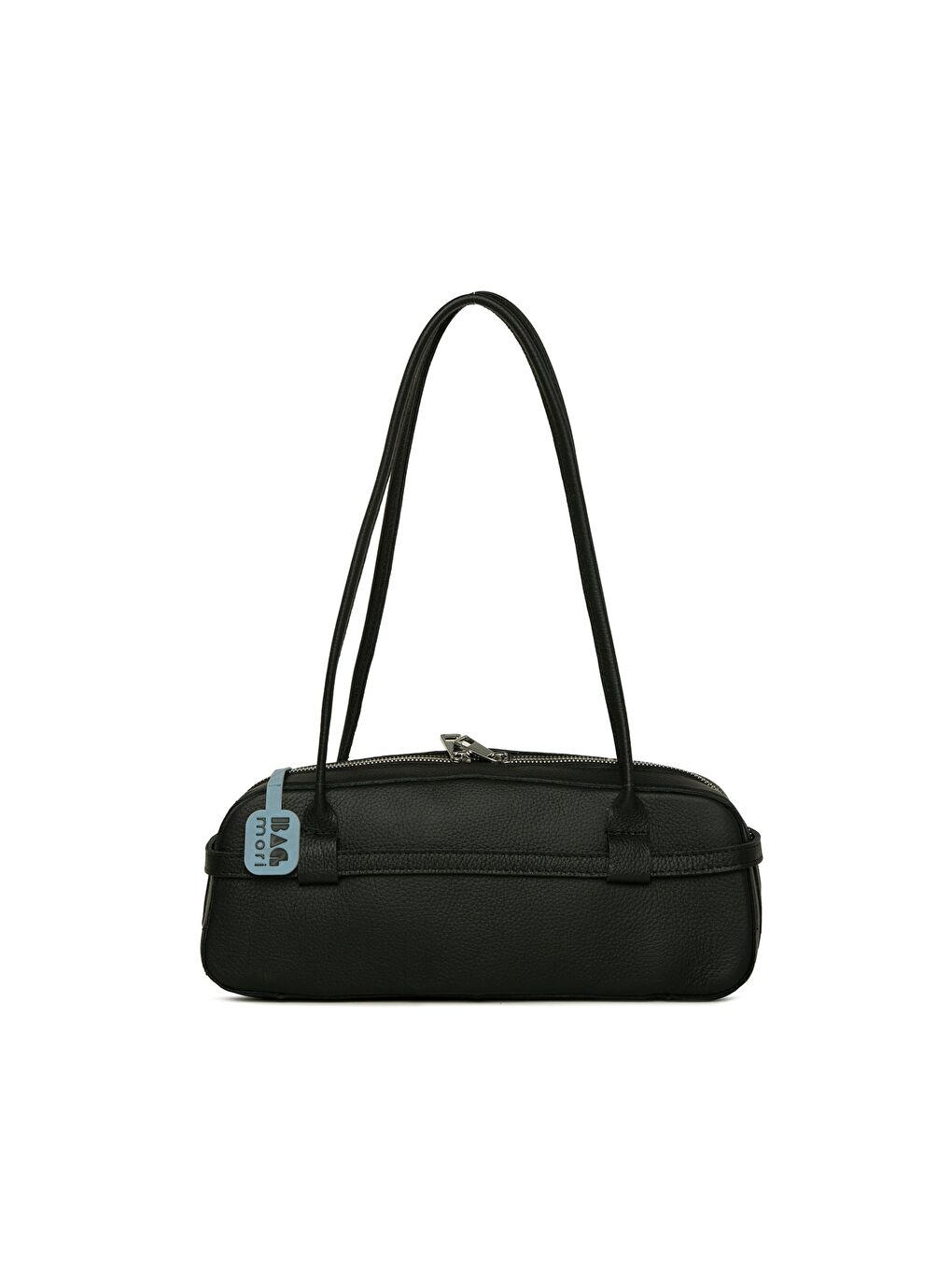 Siyah Gerçek Deri Kemerli İnce Askılı Çanta-2