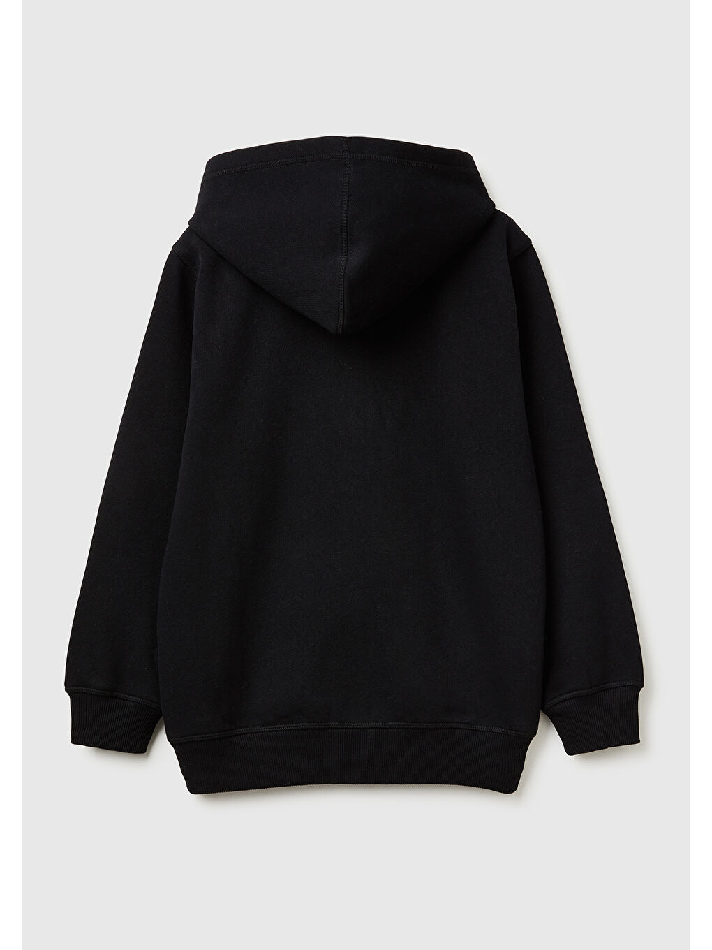 Erkek Çocuk Siyah Önü Logo Baskılı Cepli Fermuarlı Sweatshirt-1