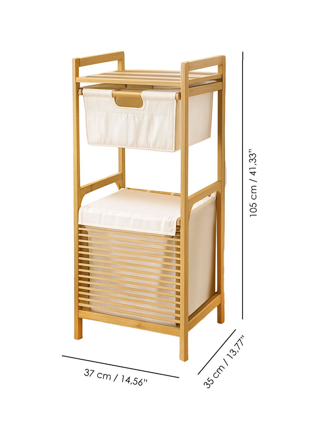 Bej Kirli Çamaşır Sepeti-3