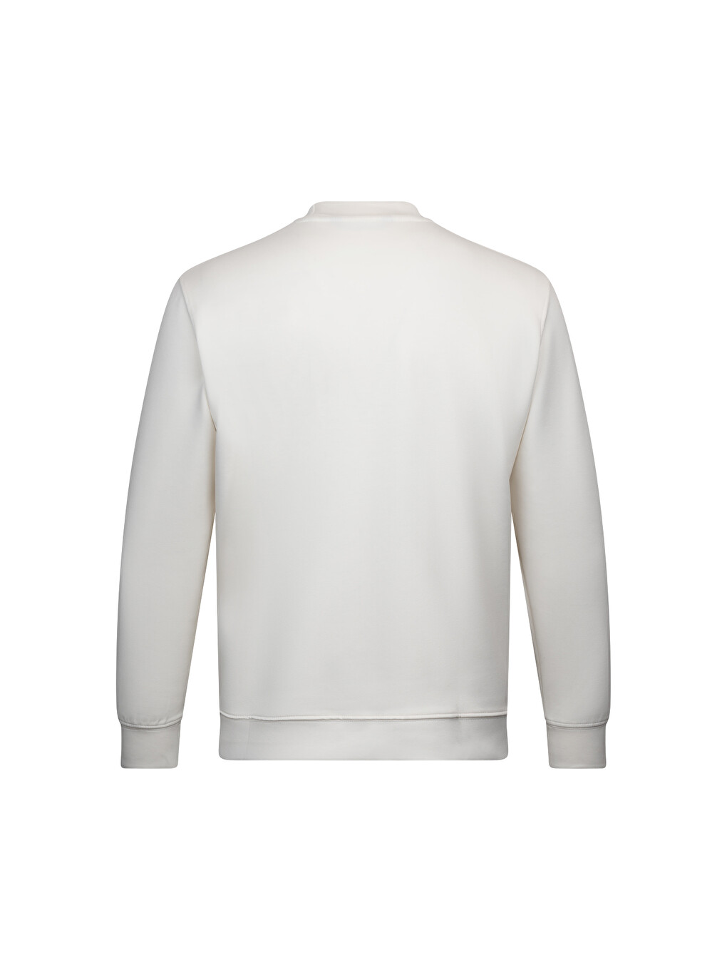 Beyaz Regular Fit Bisiklet Yaka Sweatshirt-1