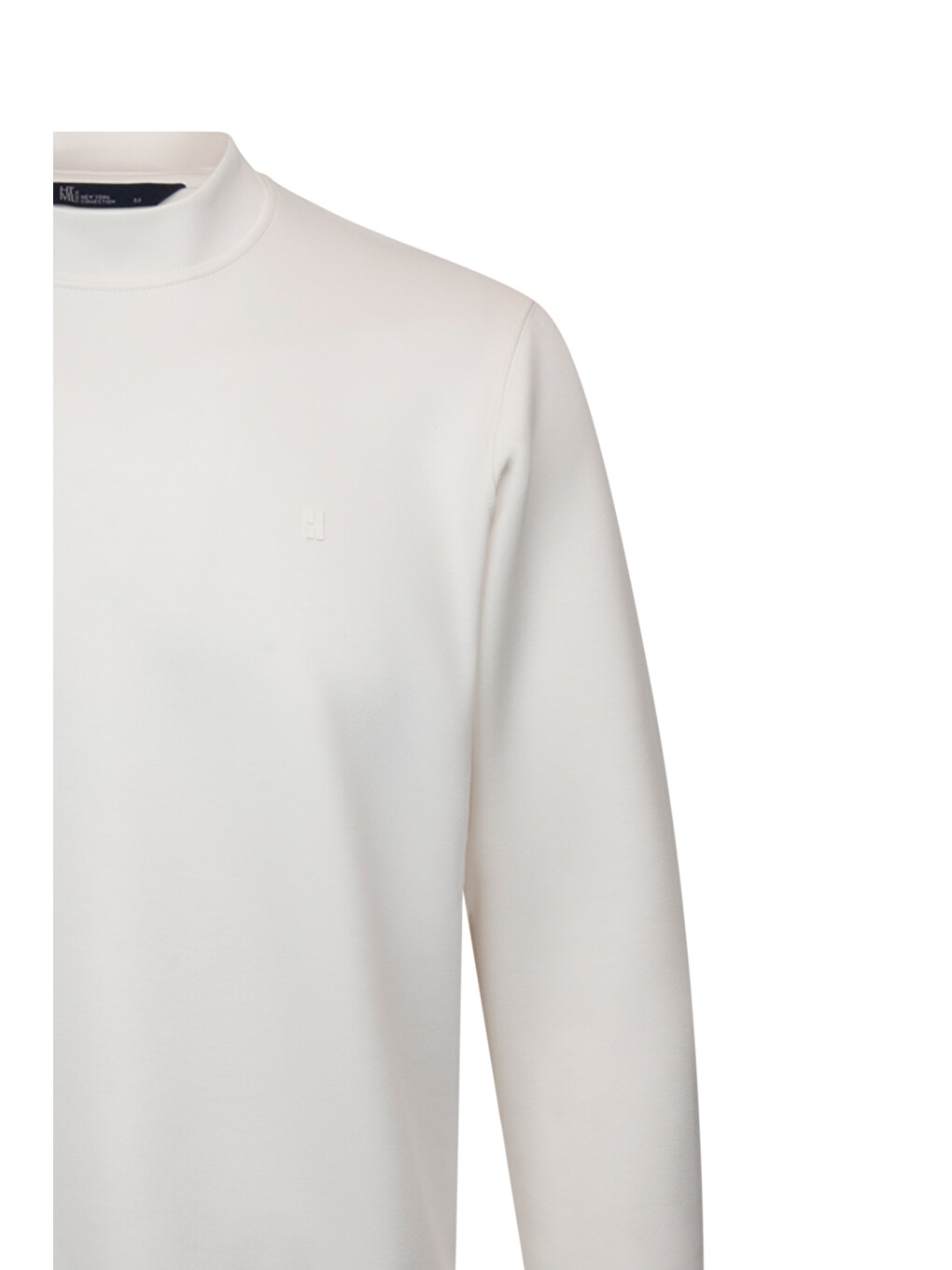 Beyaz Regular Fit Bisiklet Yaka Sweatshirt-2