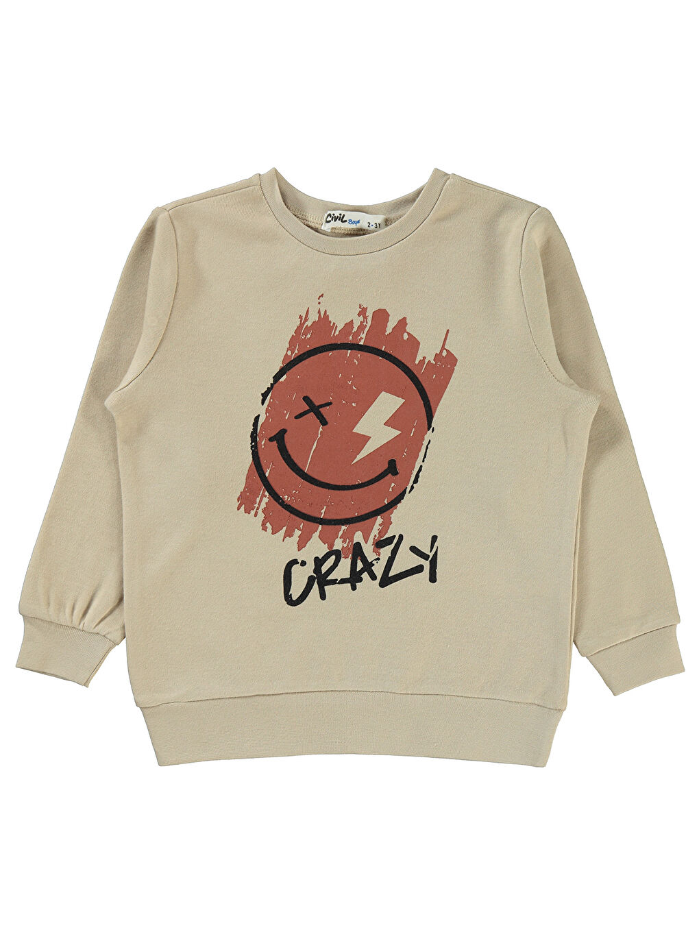 Civil Krem Erkek Çocuk Sweatshirt 2-5 Yaş Yulaf Sütü