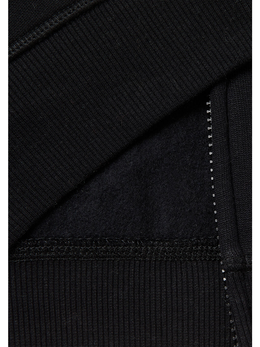Erkek Çocuk Siyah Önü Logo Baskılı Cepli Fermuarlı Sweatshirt-2