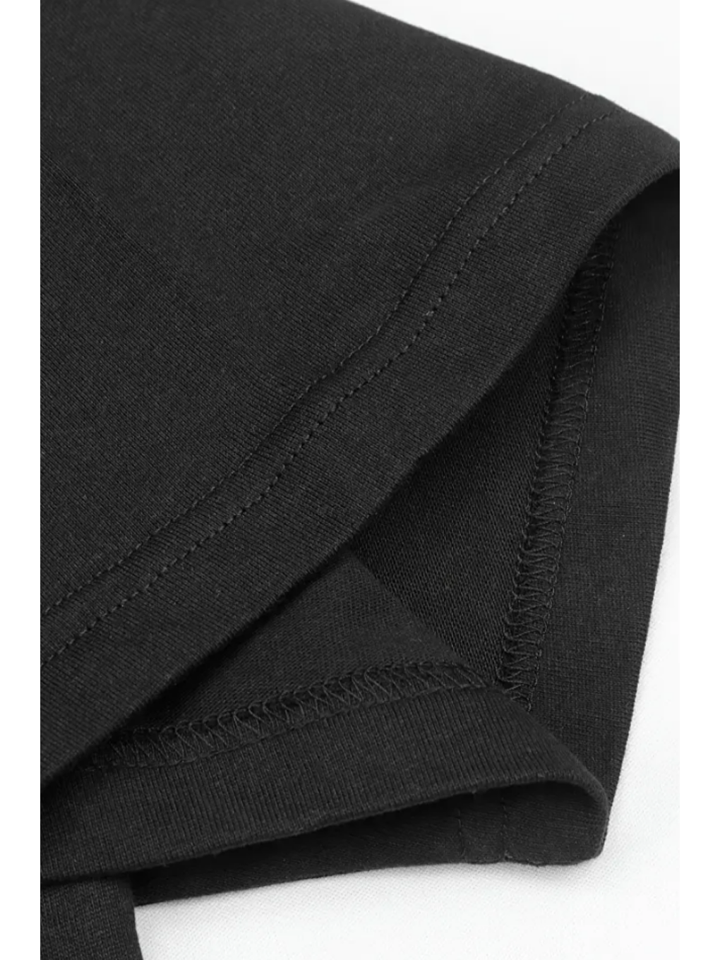 Siyah Erkek Oversize Bisiklet Yaka %100 Pamuk Tişört-3