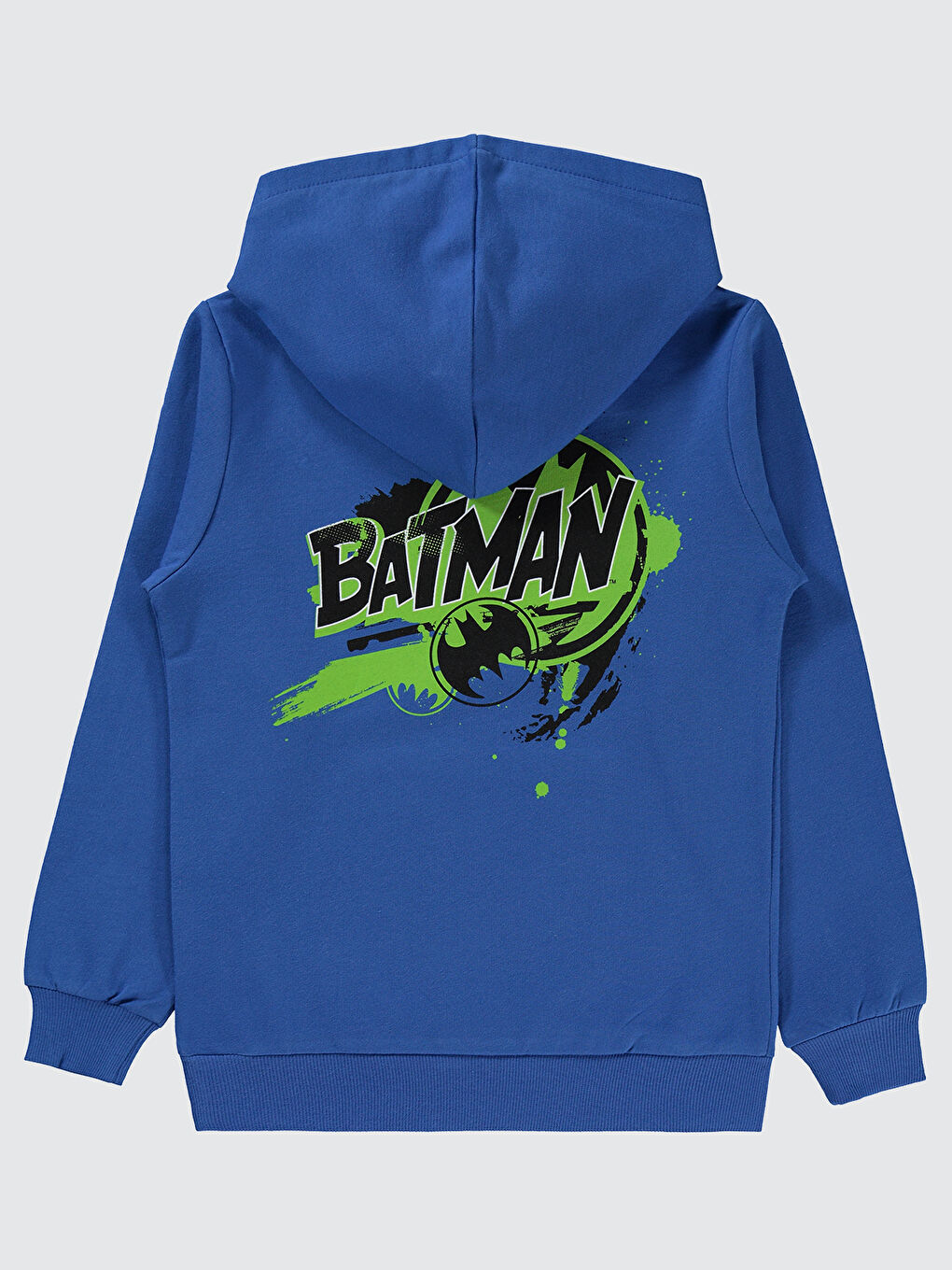 Batman Kapüşonlu Erkek Çocuk Sweatshirt 6 9 Yaş Saks Mavisi-1