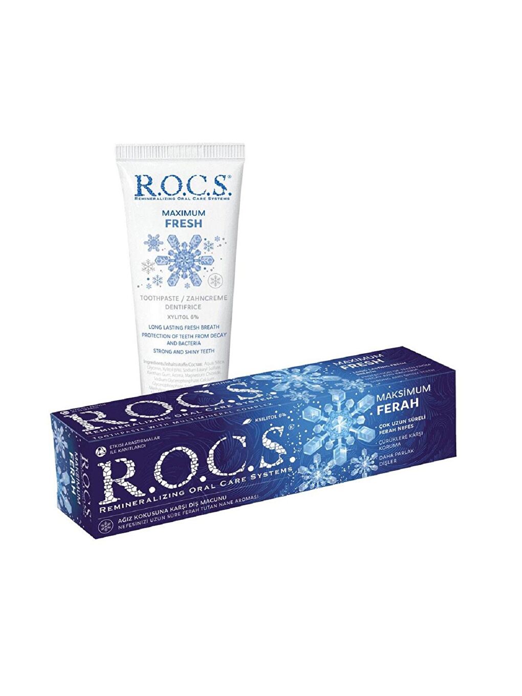 Rocs Beyaz-Renklibaskı Rosc Maksimum Ferahlık Diş Macunu 75 ml