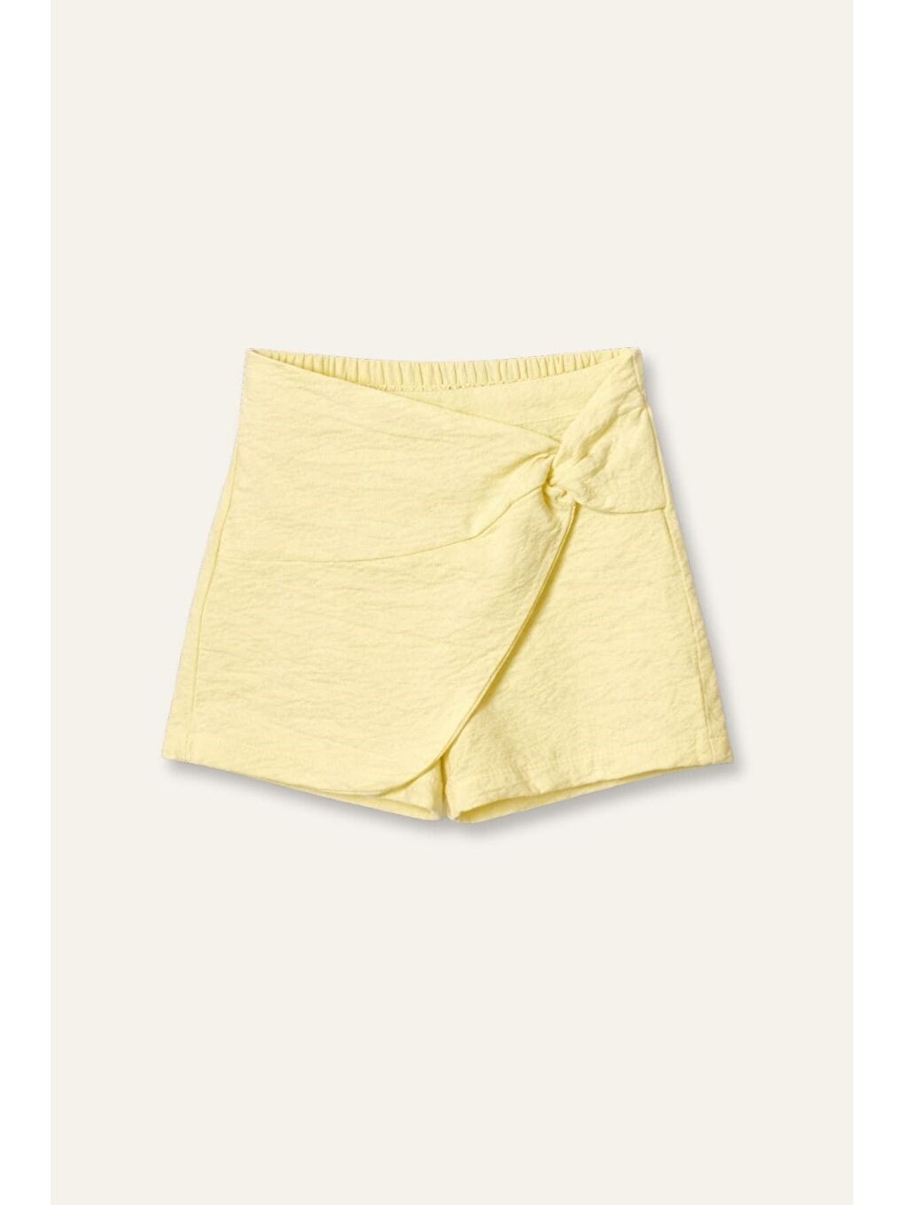 Kız Çocuk Dokuma Şort Etek - Sarı-2