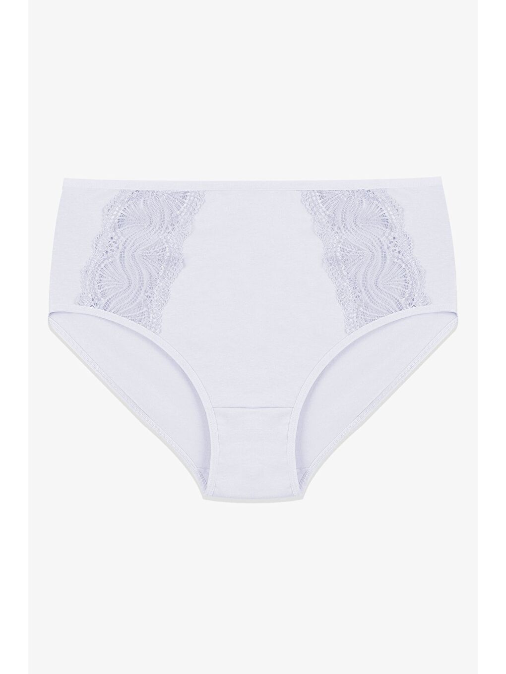 Lila Kadın 3'lü Pamuklu Yan Dantelli Yüksek Bel Curve Külot-1