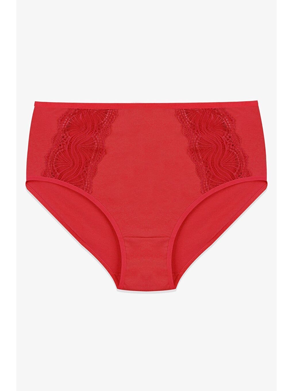 Lila Kadın 3'lü Pamuklu Yan Dantelli Yüksek Bel Curve Külot-2