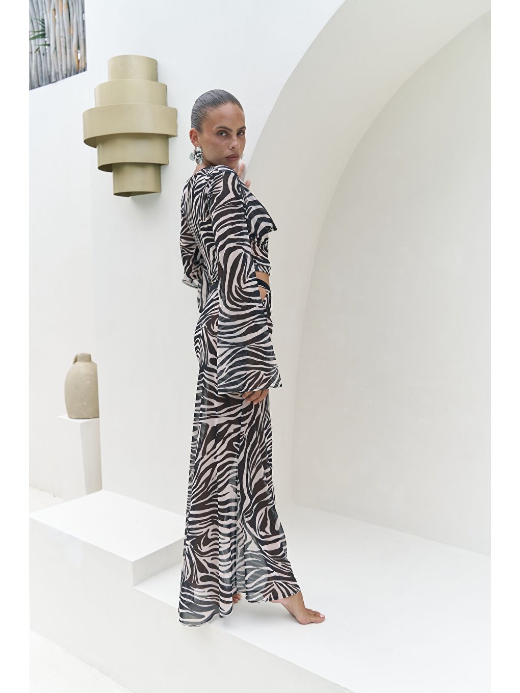 Pnaisyonist Uzun Kol Siyah Crop Etek Takım-3