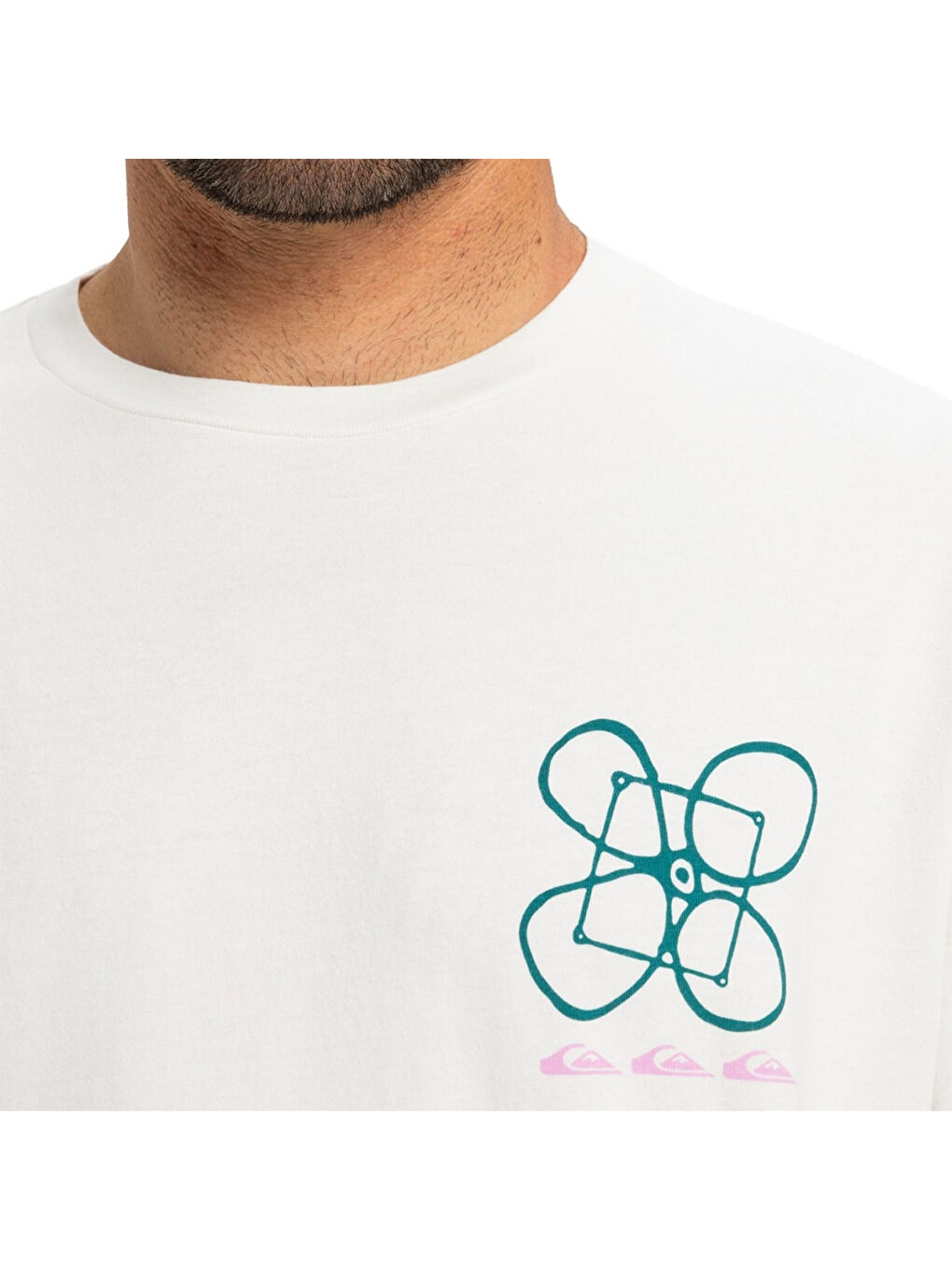 Hw Outside Inside Erkek Beyaz Yuvarlak Yaka Tişört-1