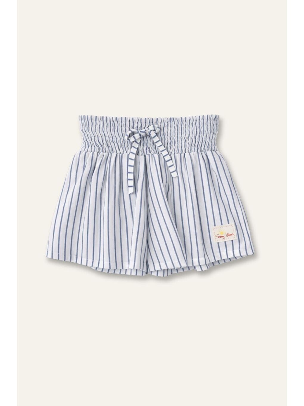 Kız Çocuk Gipe Detaylı Şort - Mavi-2