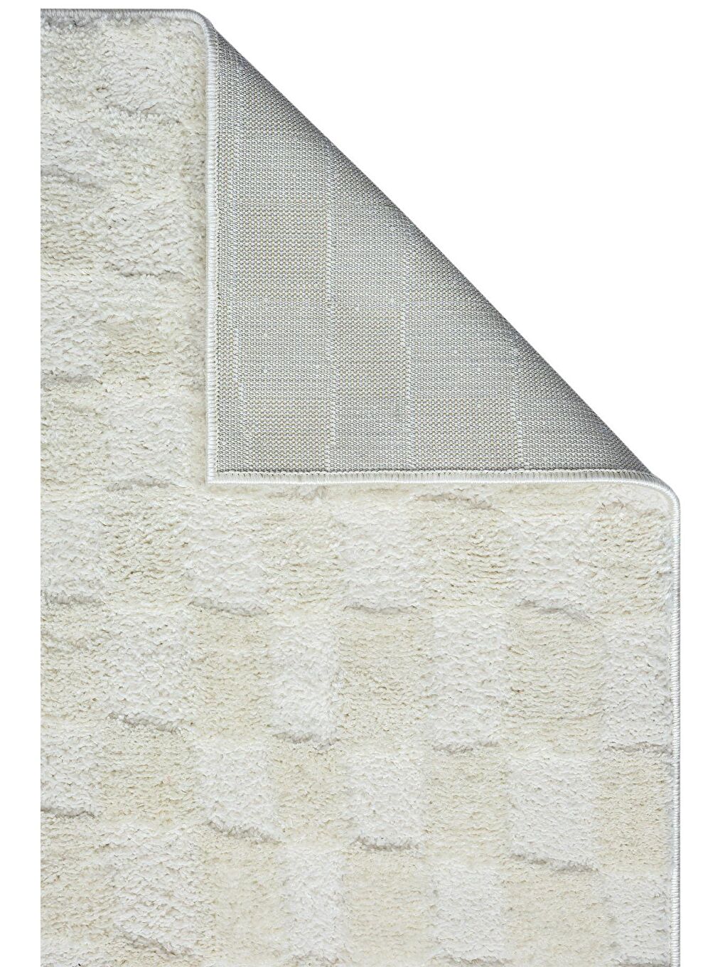 Ekru Jung 7184 Modern Dokuma Yumuşak Post Shaggy Halı-100x200 cm-3