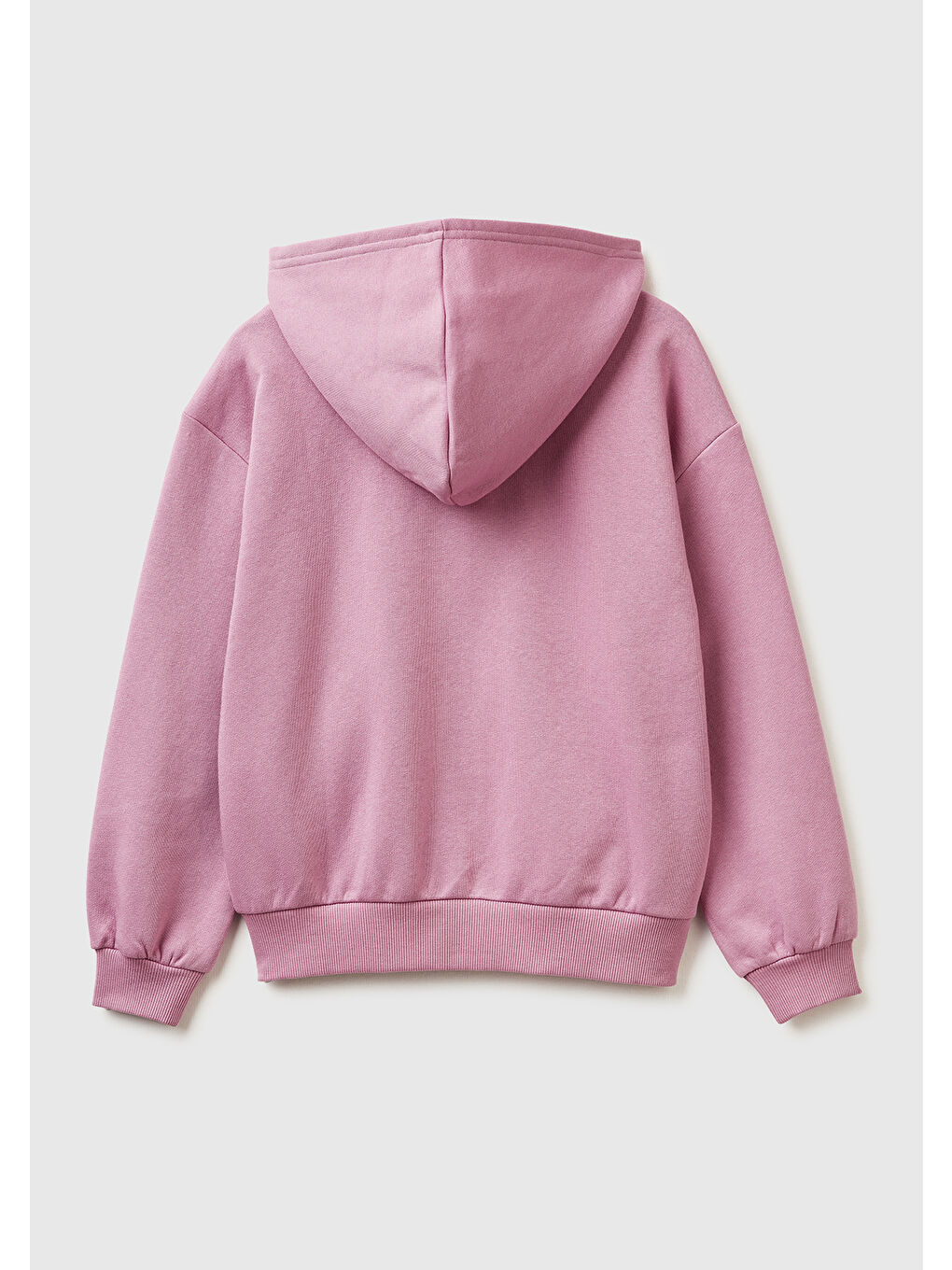 Pembe Kız Çocuk Gül Kurusu Önü Payetli Logolu Cepli Kapüşonlu Sweatshirt-1