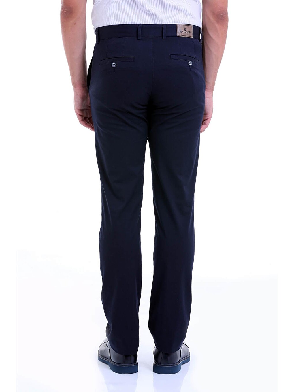 Lacivert Regular Fit Düz Pamuklu Yandan Cep Kanvas Erkek Pantolon-4