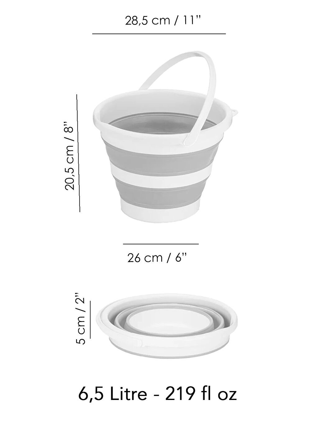 Gri 2'li Katlanır Çamaşır Sepeti 18 l-6