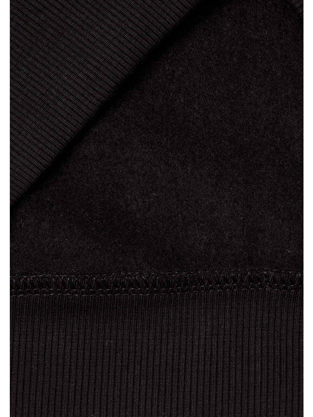 Kız Çocuk Siyah Önü Payetli Logolu Cepli Kapüşonlu Sweatshirt-2