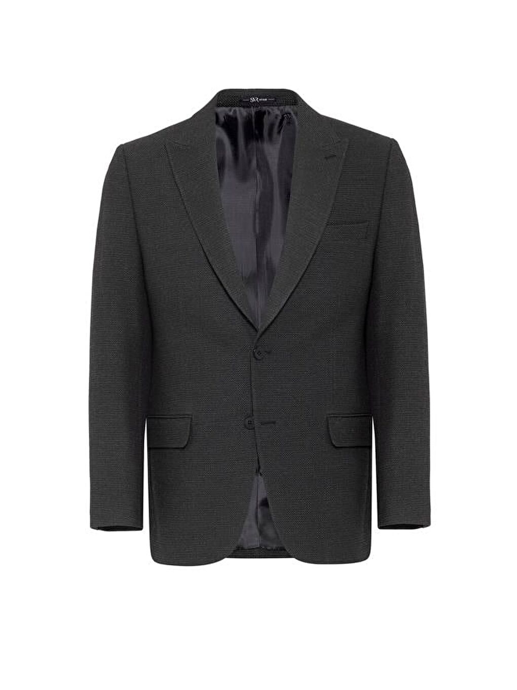 Siyah Regular Armürlü Sivri Yaka 4 Drop Ceket