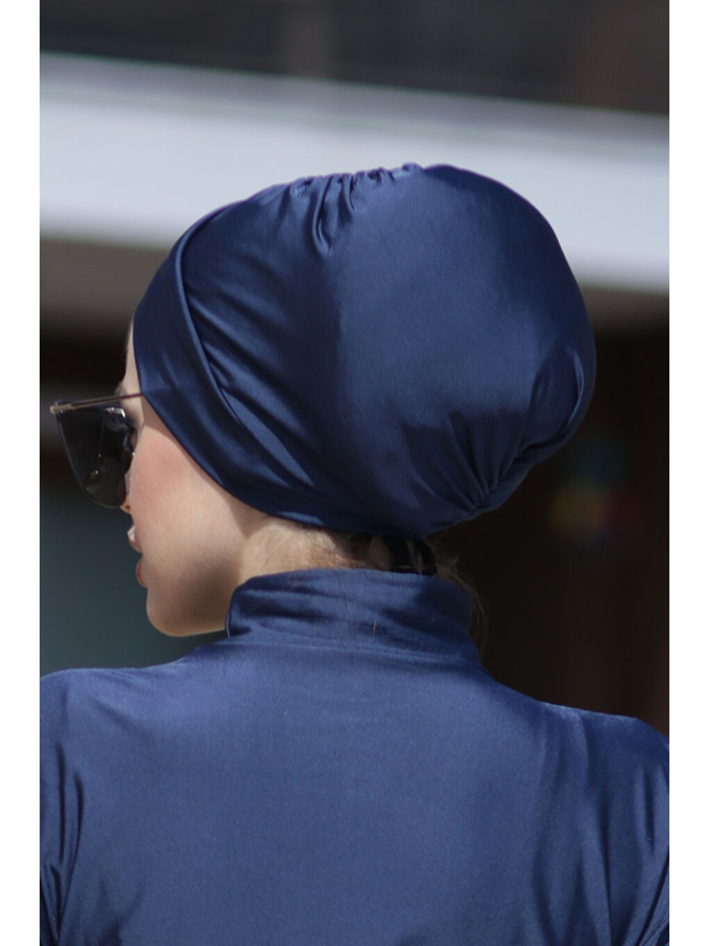 Çift Taraflı Çapraz ve Büzgü Deniz Bone Lacivert R-1009-1