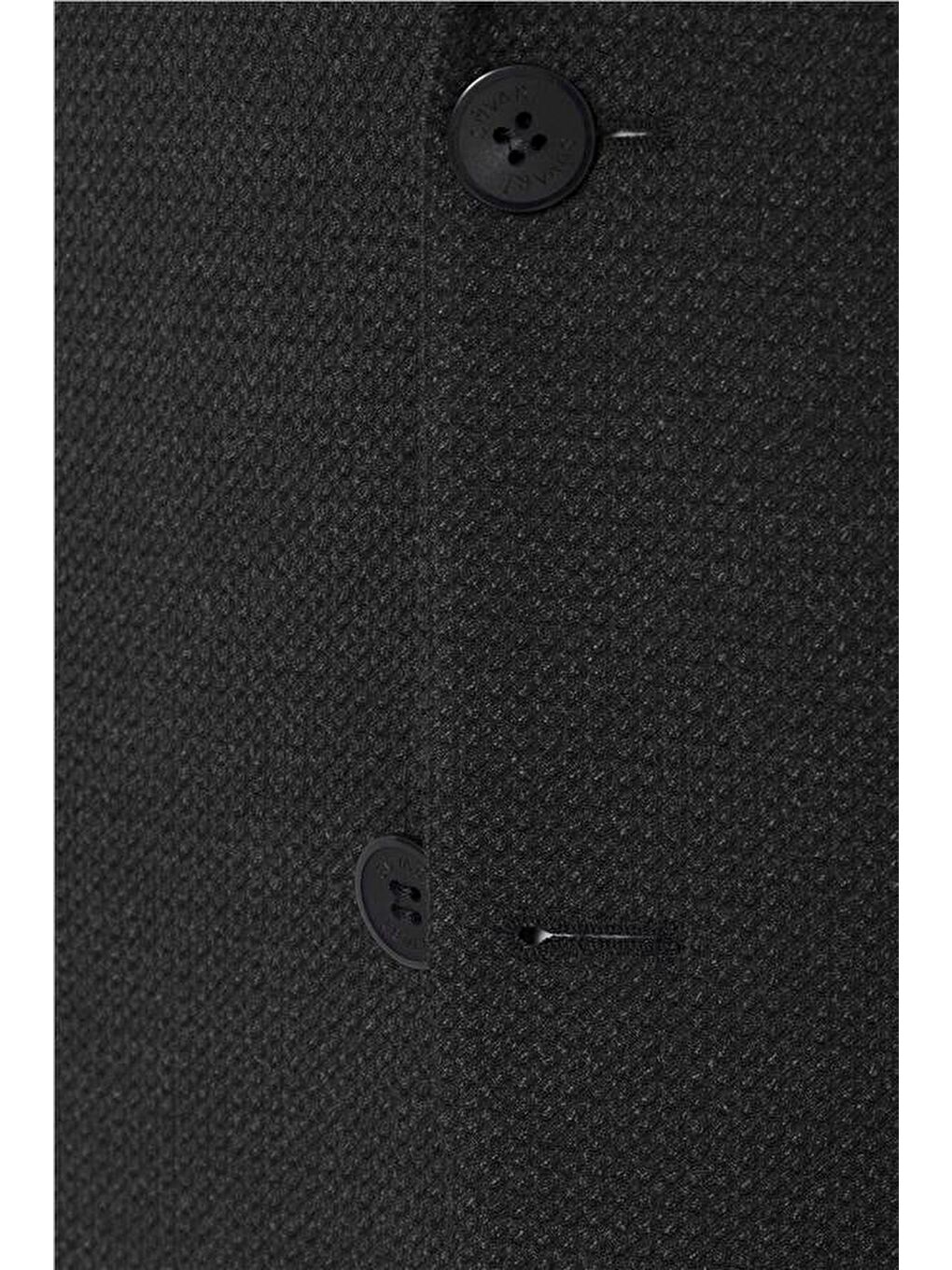 Siyah Regular Armürlü Sivri Yaka 4 Drop Ceket-2
