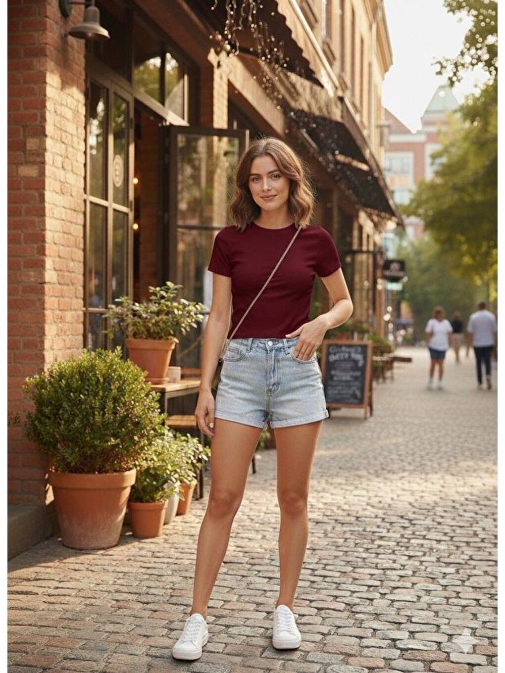 Bordo Kadın Bisiklet Yaka Düz Renk Kaşkorse Bluz