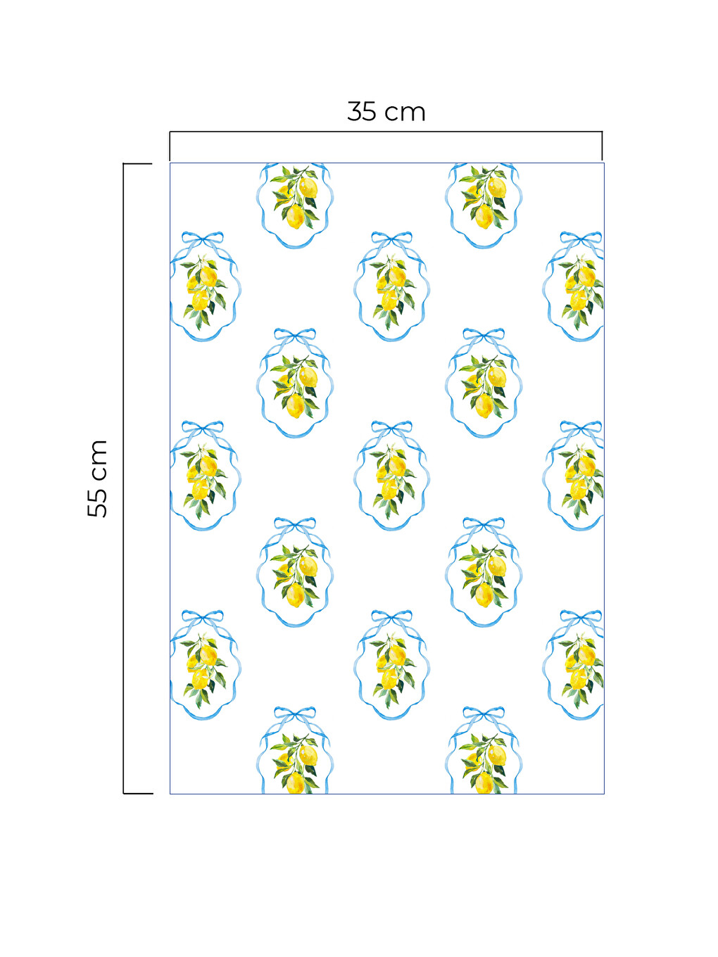 Beyaz LİMOR 2 Fiyonklu Limon Desenli Dekoratif Mutfak Havlusu & Kurulama Bezi Yumuşak Emici 35x55-2