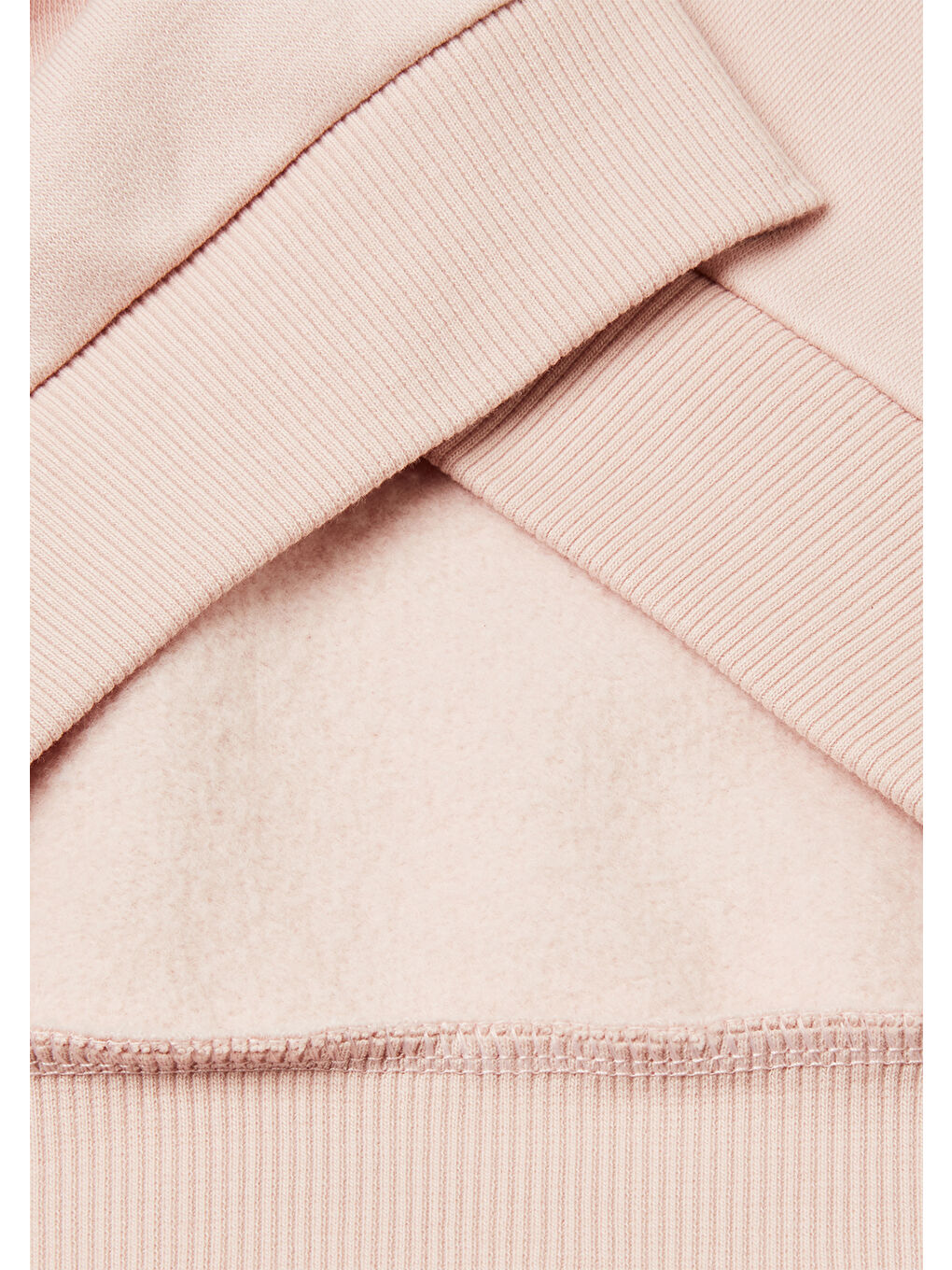 Ekru Kız Çocuk Krem-Pembe Payet İşlemeli Nervürlü Regular Fit Kapüşonlu Sweatshirt-2